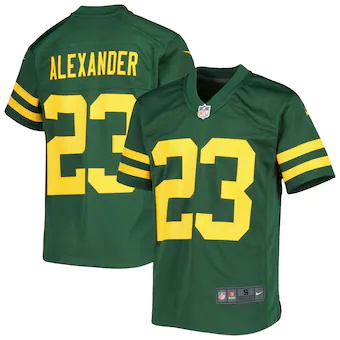 youth nike jaire alexander green green bay packers alternat